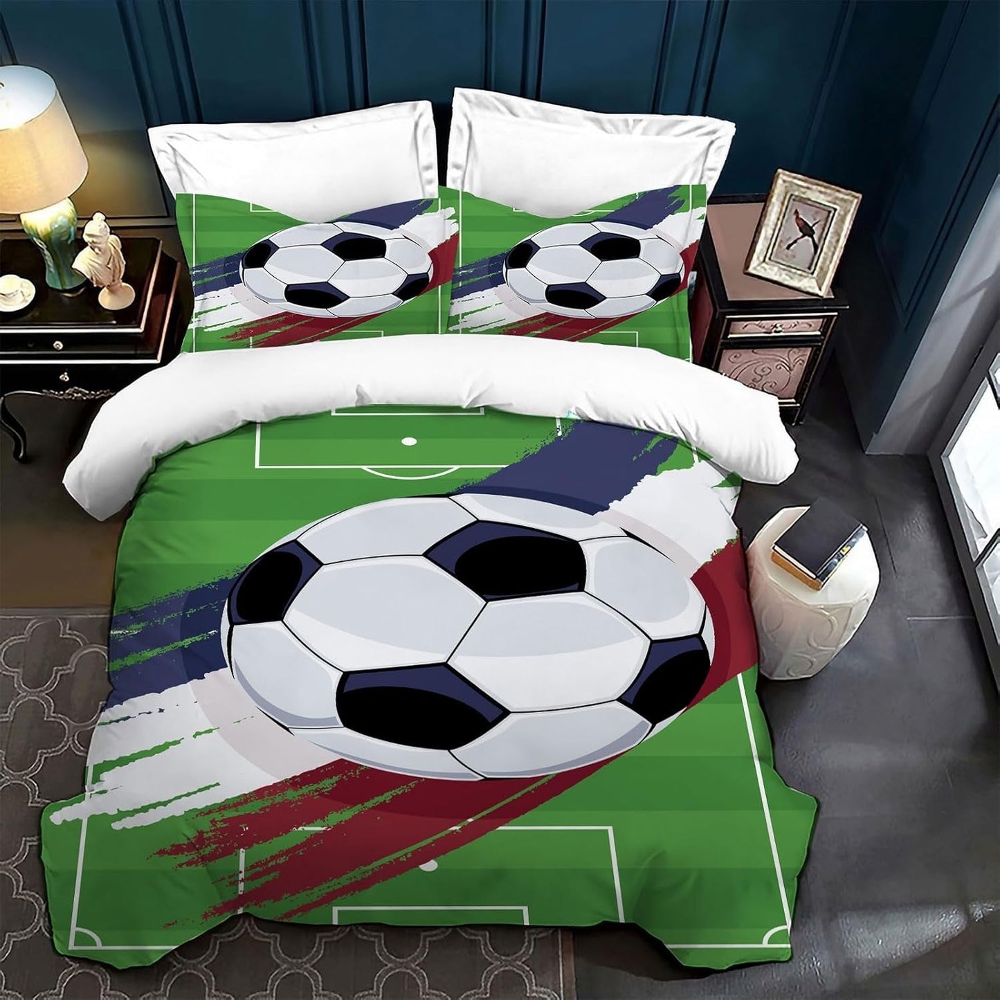 Børne sengetøj, fodbold, polyester mikrofiber Sengetøj - børn Naty Shop Grøn 200 X 200 Cm