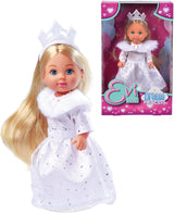 Simba Evi Princess of Love's Dreams, Legedukke i en drømmende vinterkjole med pelsstrimler og glitterelementer, 12 cm, 3 år og opefter
