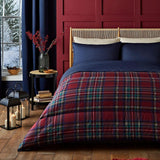 Night Lark Dyne- og Pudebetræk Sæt, 10,5 tom, Enkelt, Klassisk Rød Tartan, Luksus sengetøj, Hypoallergenisk, Maskinvaskbare Dyner og Dyner Naty Shop