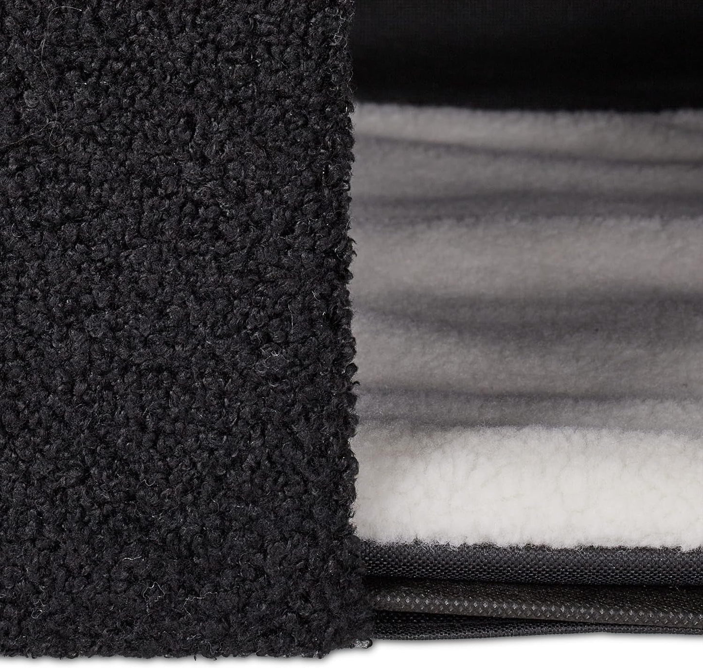Relaxdays Katzenhöhle, foldbar, 3 Liegeplätze, Katzenhaus mit Kratzfläche, HBT: 36,5x112x41 cm, Katzenversteck, schwarz
