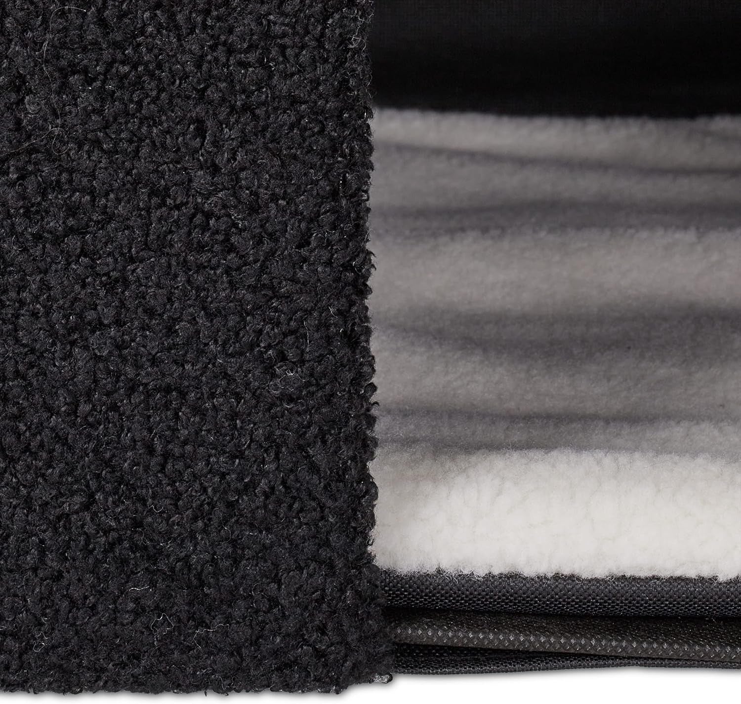 Relaxdays Katzenhöhle, foldbar, 3 Liegeplätze, Katzenhaus mit Kratzfläche, HBT: 36,5x112x41 cm, Katzenversteck, schwarz