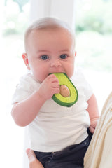 Nuby - Avocado-bidering - Silikone- og træbiderlegetøj - Roterende trækerne - Børnelegetøj til babyer og småbørn - Brænderi - BPA-fri - 6+ måneder