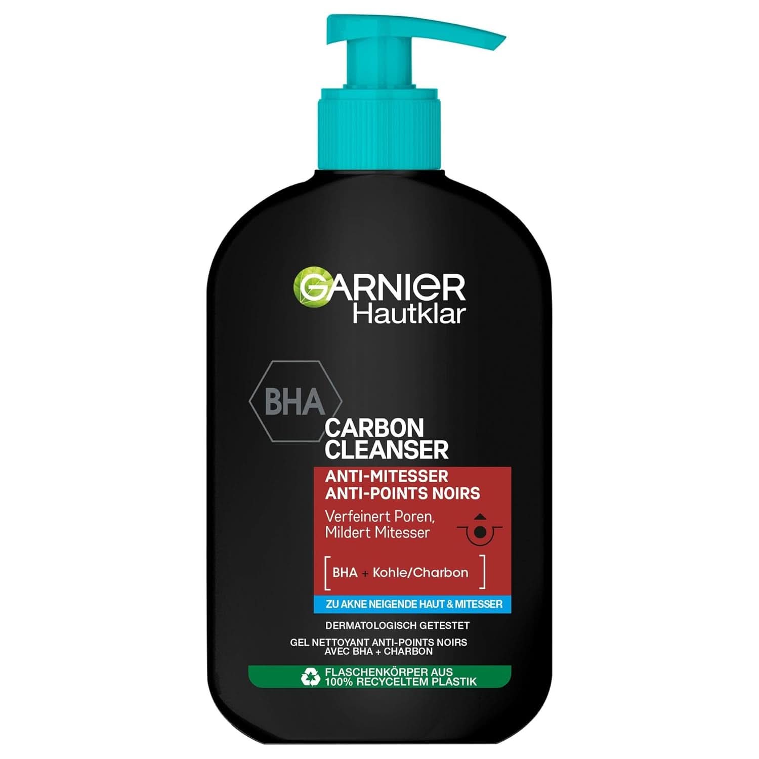 Garnier Charcoal Cleanser Ansigtsrensegel mod hudorme og bumser 250 ml bruser og bad Naty Shop