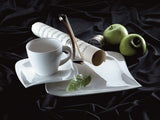 Verso af Mäser, La Musica-serien, 18-delt kaffesæt, porcelænsservice til 6 personer, 921172, hvid