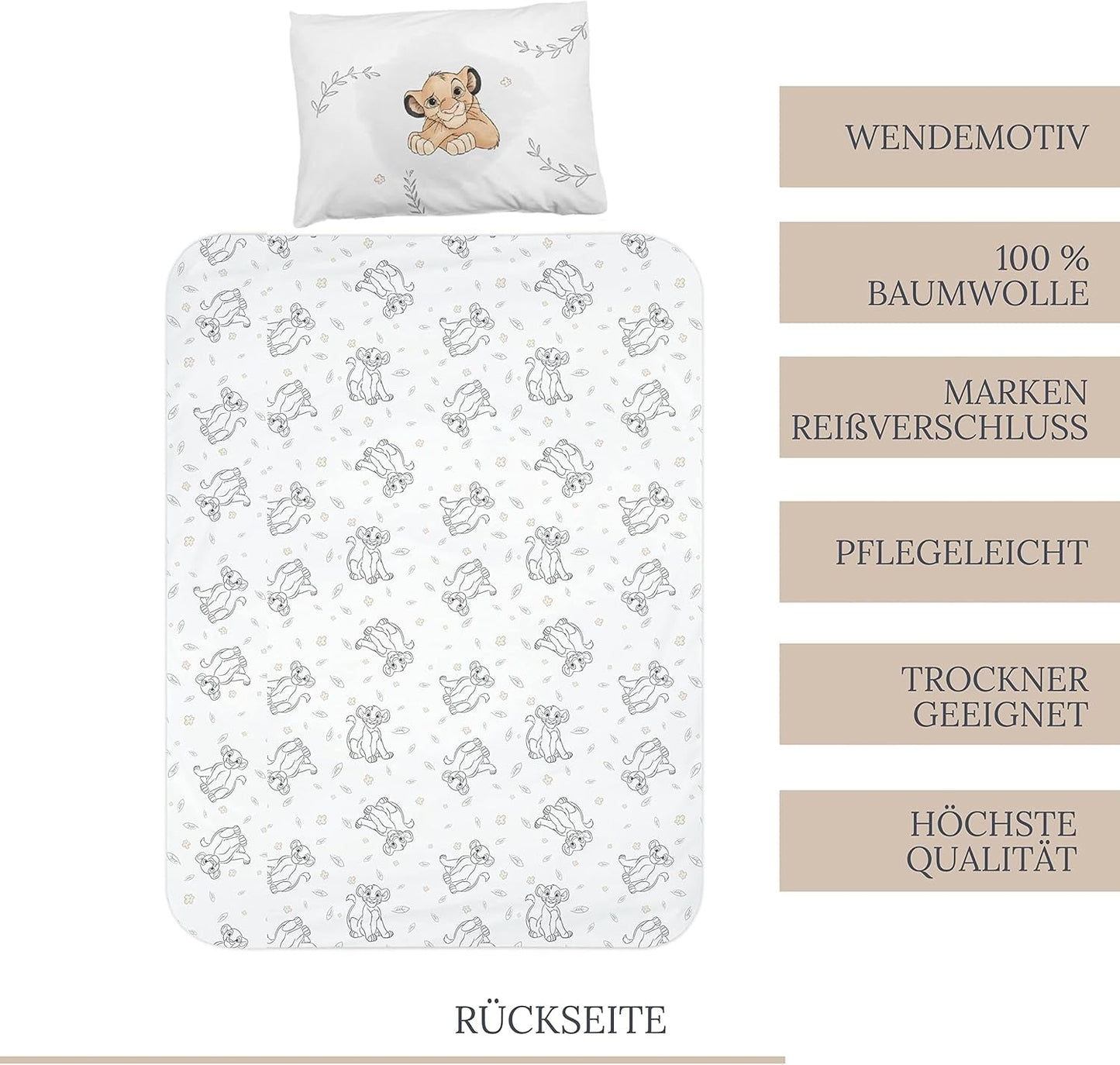 Børnesengetøj, Simba, Løvernes Konge Sengetøj - børne Naty Shop