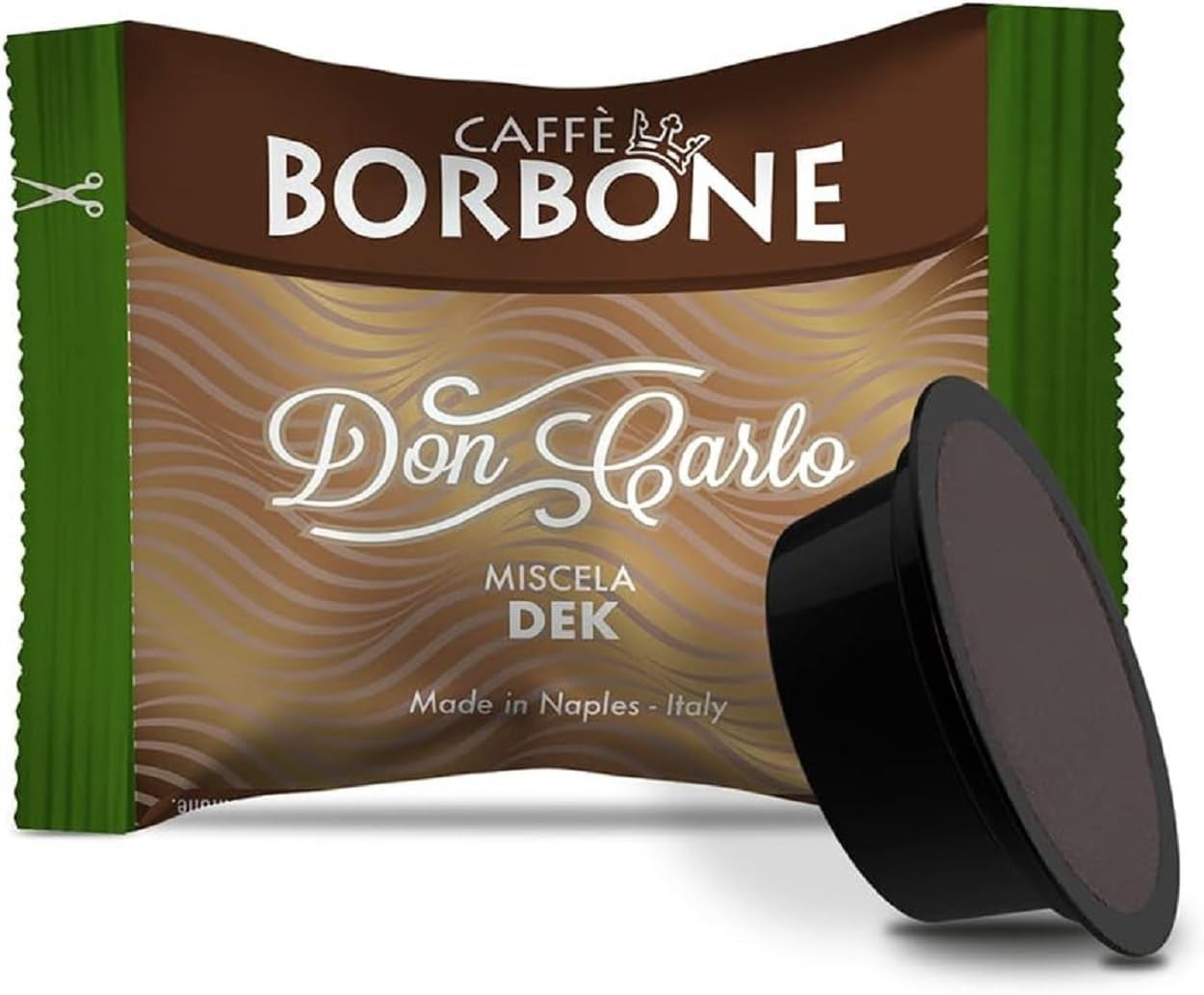 Caffè Borbone Don Carlo Dek Entkofeinierte Kaffeemischung - 50 Kapseln - Kompatibel med Lavazza®* A Modo Mio®* Haushalts-Espressomaschinen