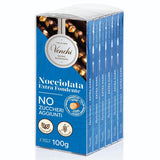 Venchi - Pakke med 6 mørke chokoladebarer med hasselnødder, 600g - Ingen tilsat sukker - Ingen kunstige sødestoffer - Glutenfri - Vegansk - Gaveidé