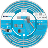 Cellfast Ideal haveslangesæt, robust, fleksibel, 4-lags, sprinkler, UV- og algebestandig, Reach-teknologi, 27 bar, -20/+60° kortvarig, 1/2 tomme, 20 m