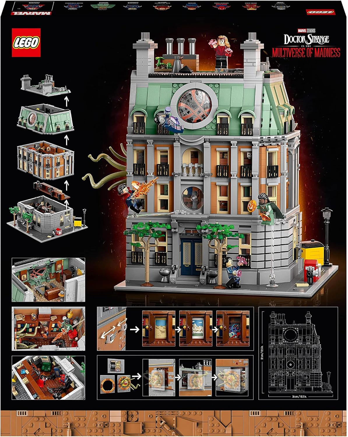 LEGO Marvel Sanctum Sanctorum 3-Etagers modulbyggesæt med Doctor Strange og Iron Man-minifigurer Avengers: Endgame Toy House Fan Collectible Great Room Decor 76218 Byggesæt Besuche den LEGO-Store