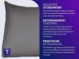 Læsepude Traumnacht Cosy Rygpude, 70 x 40 cm mørkegrå, aftageligt og vaskbart betræk af 100% polyester, praktisk sidelomme, Øko-Tex certificeret, produceret efter tyske kvalitetsstandarder