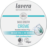 Lavera Basis Sensitiv, intensiv pleje til tør hud med Aloe Vera og mandelolie, 150 ml Naty Shop Standardtitel