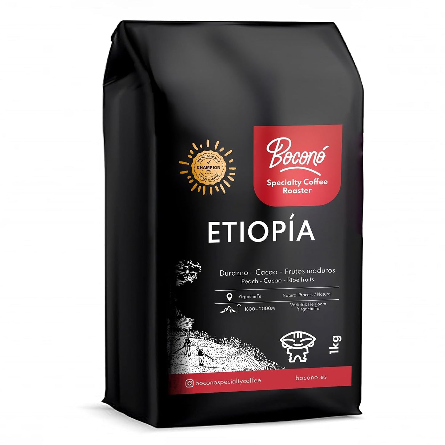 Boconó Specialty Coffee Ethiopia 100% Arabica, mellemristet, 1 kg - Ideel til V60, Chemex, Kalita kaffe mv.