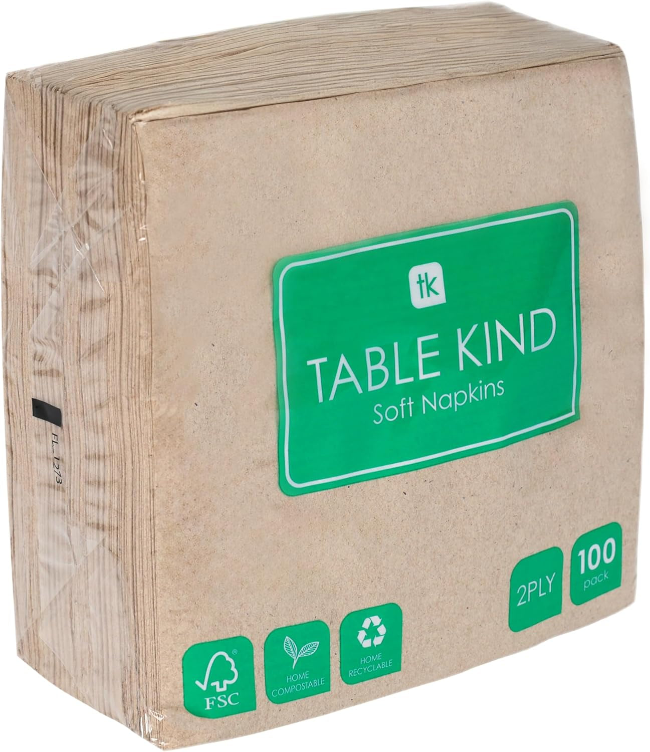 Bord Type | 100 Bulk Pack bløde genbrugspapirservietter Brune engangs-festservietter Velegnet til daglig brug Miljøvenlig Kraft Ubleget komposterbar Fremstillet i EU 2-lags 33 cm
