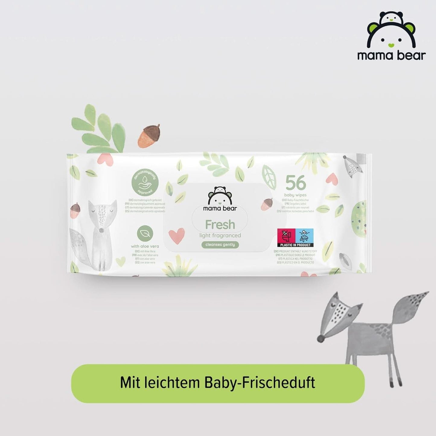 Friske babyservietter med Aloe Vera Mama Bear Naty Shop