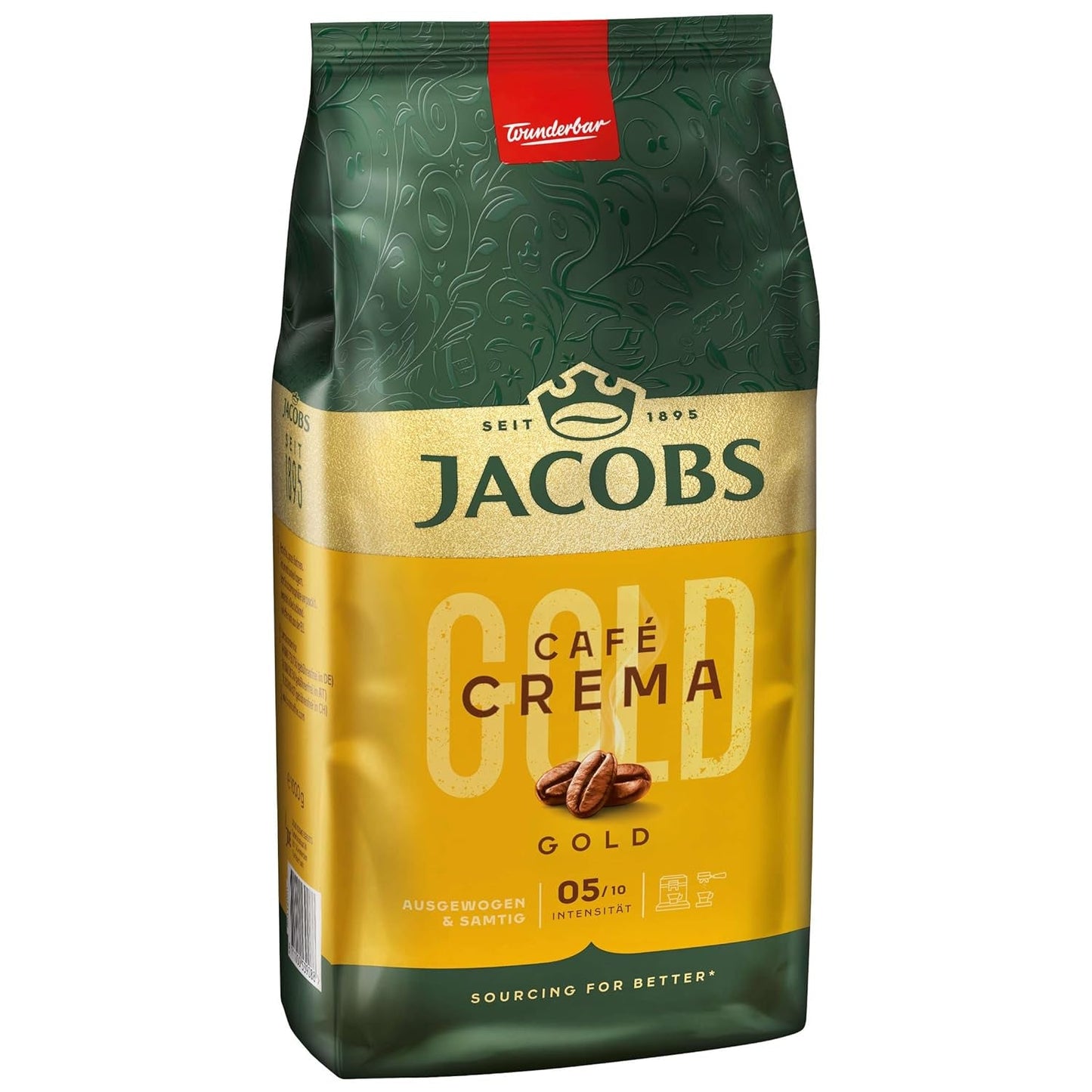 Jacobs Expert Roast Cafe Crema Gold, Kaffe hele bønner (4 x 1 kg)