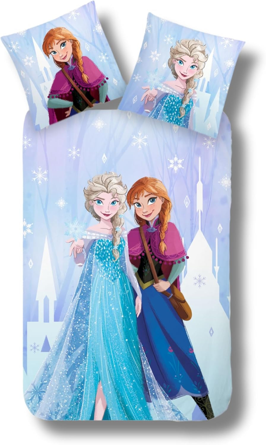 Børnesengetøj til piger og drenge tegneserie 100% bomuld Sengetøj - børn Naty Shop Anna Elsa