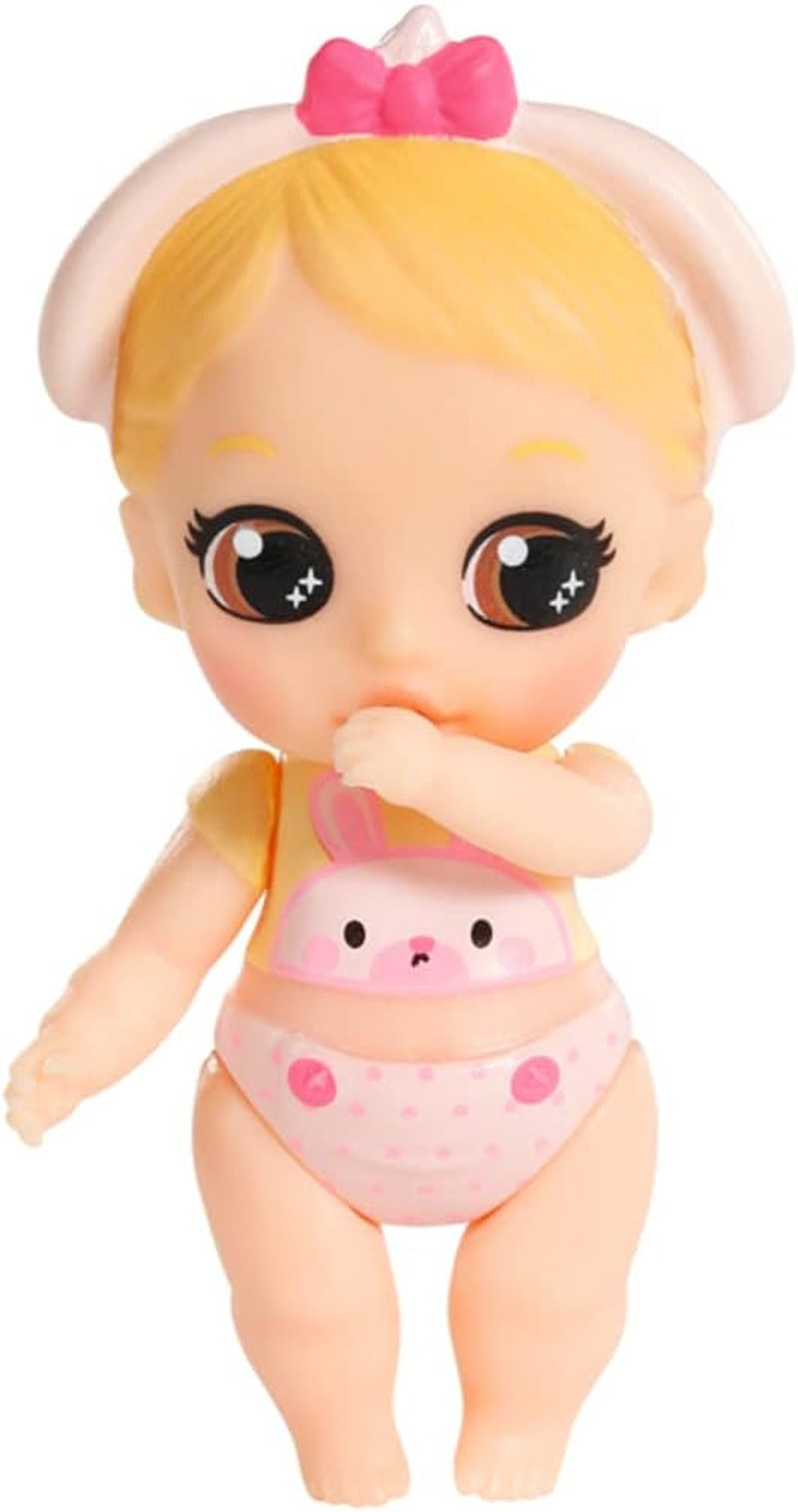 BABY født 904763 Baby Surprise Bus - pink mini dukke legetøjsbus med 2 eksklusive dukker, tredobbelt klapvogn, gynge, karrusel, rutsjebane og tredobbelt gynge.