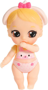 BABY født 904763 Baby Surprise Bus - pink mini dukke legetøjsbus med 2 eksklusive dukker, tredobbelt klapvogn, gynge, karrusel, rutsjebane og tredobbelt gynge.