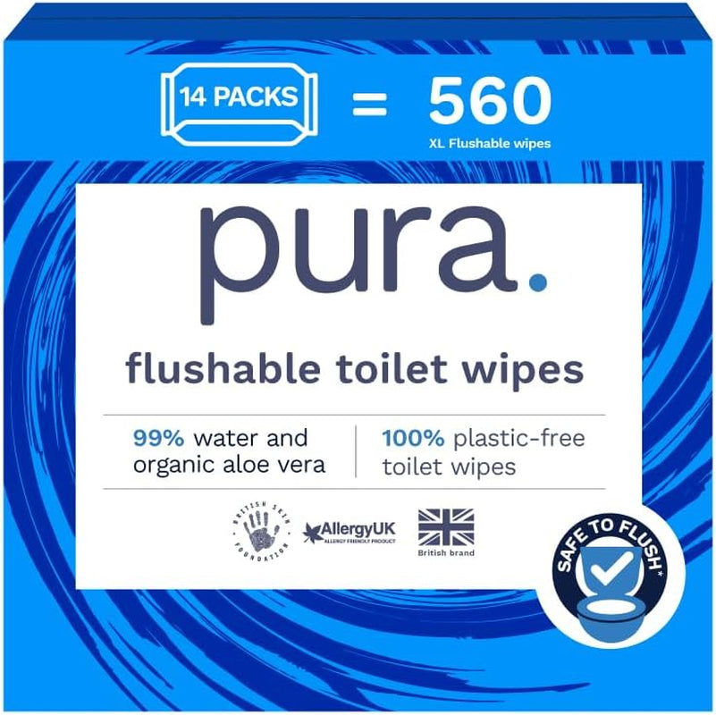 Miljøvenlige engangsvådservietter 560 vådservietter (14 x 40 vådservietter) Månedlig pakke 100 % plastikfri 99 % vandfølsom pleje vådservietter Fine at skylle Certificeret biologisk nedbrydeligt vegansk