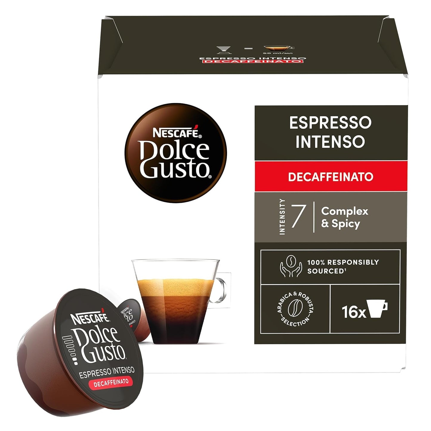 Nescafé Dolce Gusto Cafe Dolce Gusto Espresso Intenso Desc. | Nestle Pack 3 Kisten Mit 18 Kapseln,Die Jewells 16 Einheit(3er Pack)