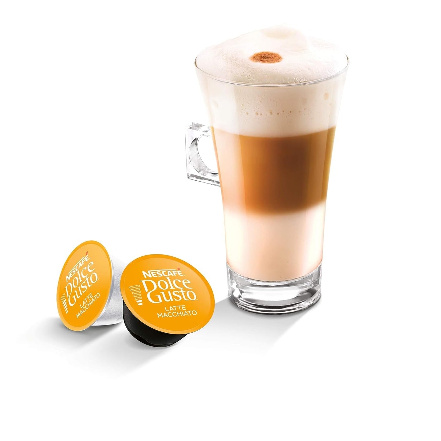 Latte Macchiato | 96 Kaffeekapseln & Latte Macchiato Caramel | 48 Kaffeekapseln | Arabica Robusta blanding | Feines Caramell Aroma og Leckerer Milchschaum