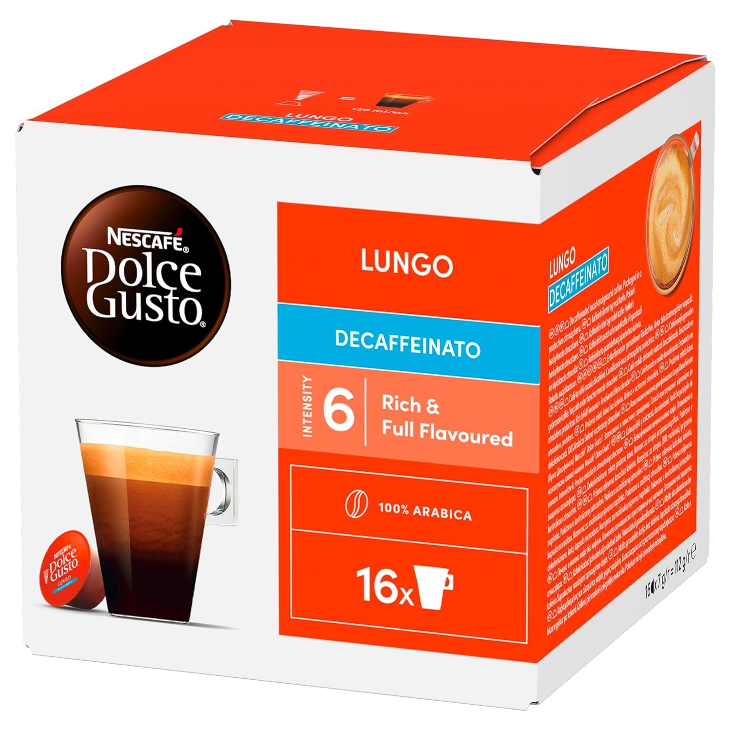 NESCAFÉ DOLCE GUSTO Lungo Decaffeinato kaffekapsler 3er pakke (3 x 16 kapsler)