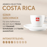 illy, Kaffeebohnen Arabica Selection Costa Rica, 100% Arabica med karamel-, Schokoladen- og Vanillenoten, süßer Gesmack, 1 dosis med 250g