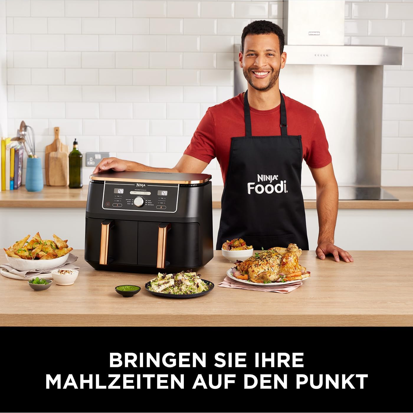 Ninja Foodi AF400EUCP MAX Dual Zone Airfryer, 9,5L Airfryer, 2 rum, med tang, non-stick belægning Husholdningsapparater Naty Shop