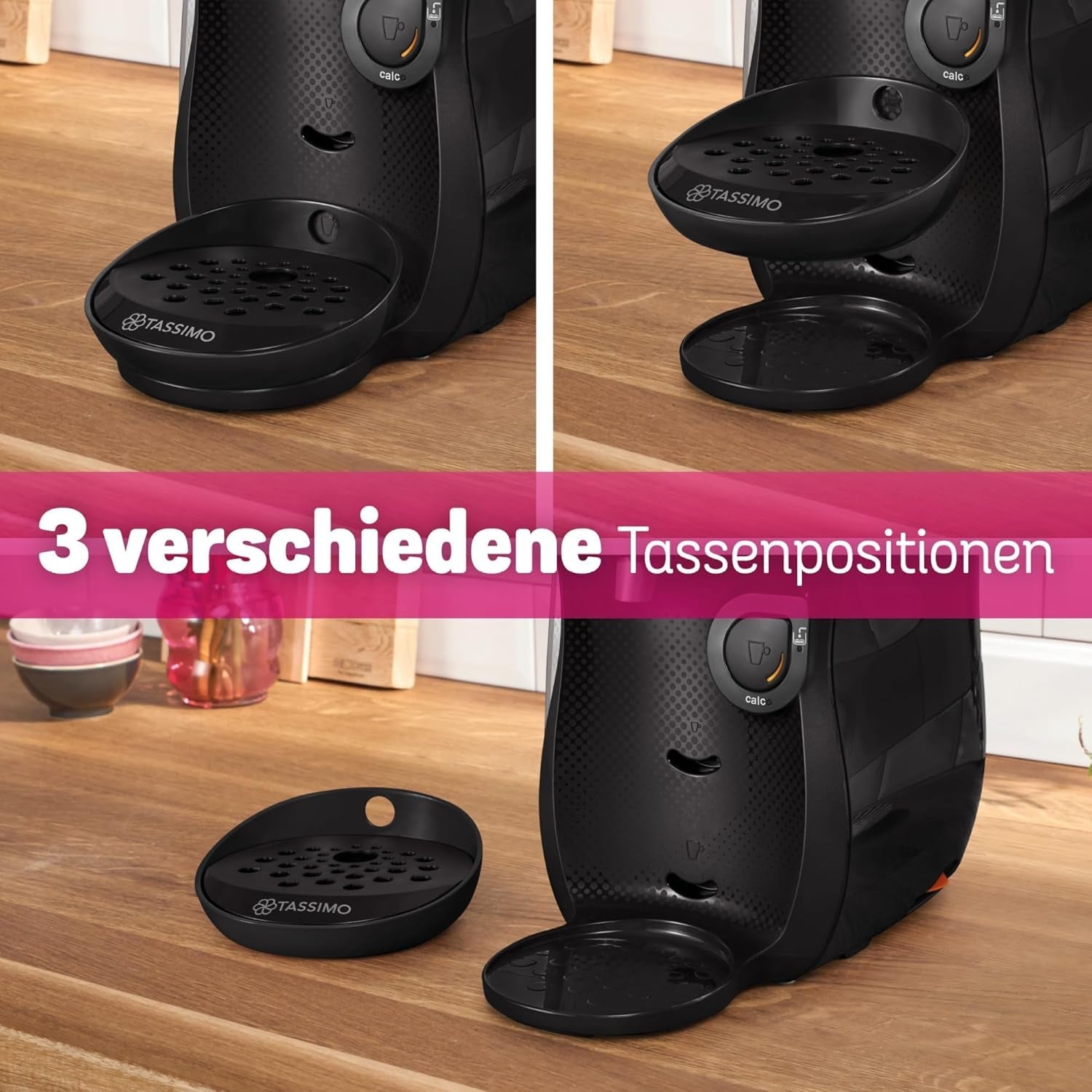 Bosch Tassimo Happy Friendly TAS102E Kapsel Espressomaskine, 70+ drikkevarer, Velegnet til alle kopper, Auto-Stop, Bæredygtig, Perfekt Dosering, Pladsbesparende, 1400W, Sort