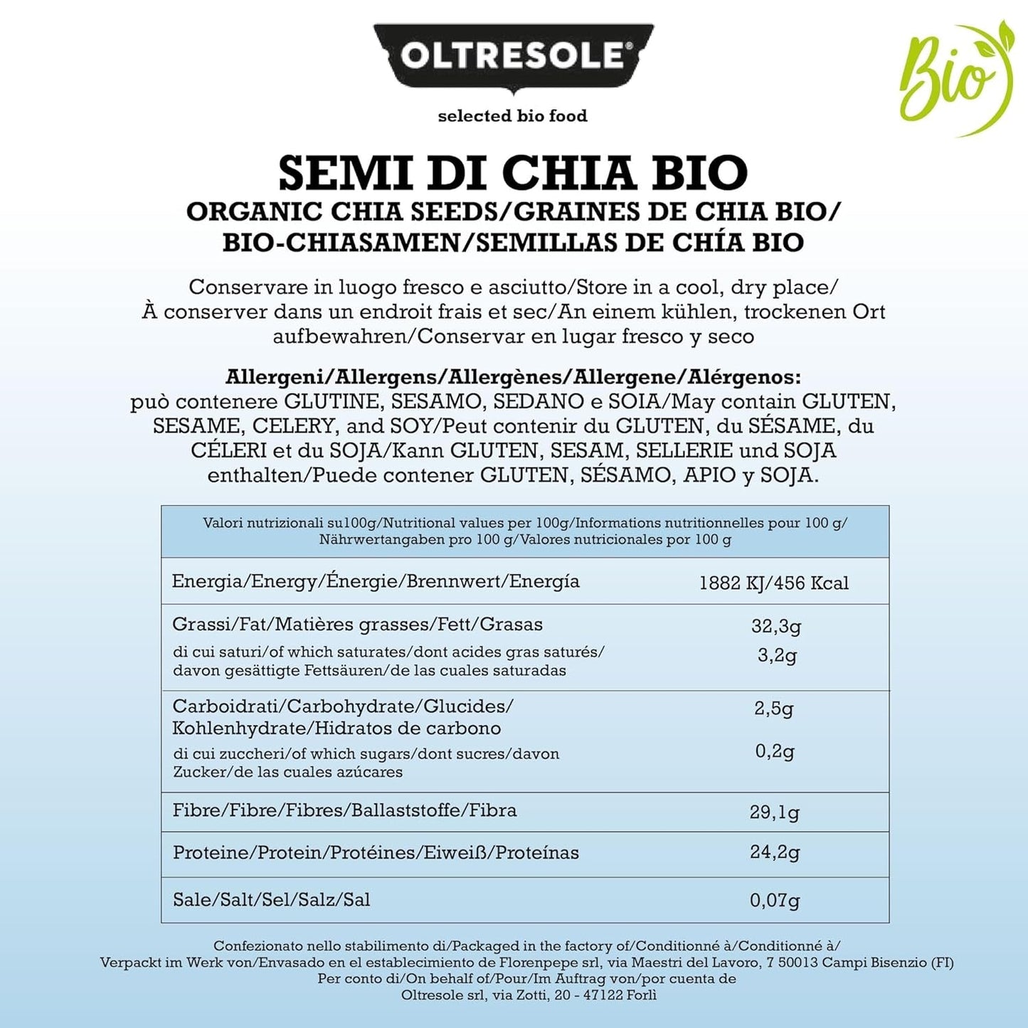 - Økologiske chiafrø 3 kg - Økologiske råoliefrø, kilde til protein og fibre, naturligt glutenfri, ideel til salater eller beriget bagværk, praktisk indpakning