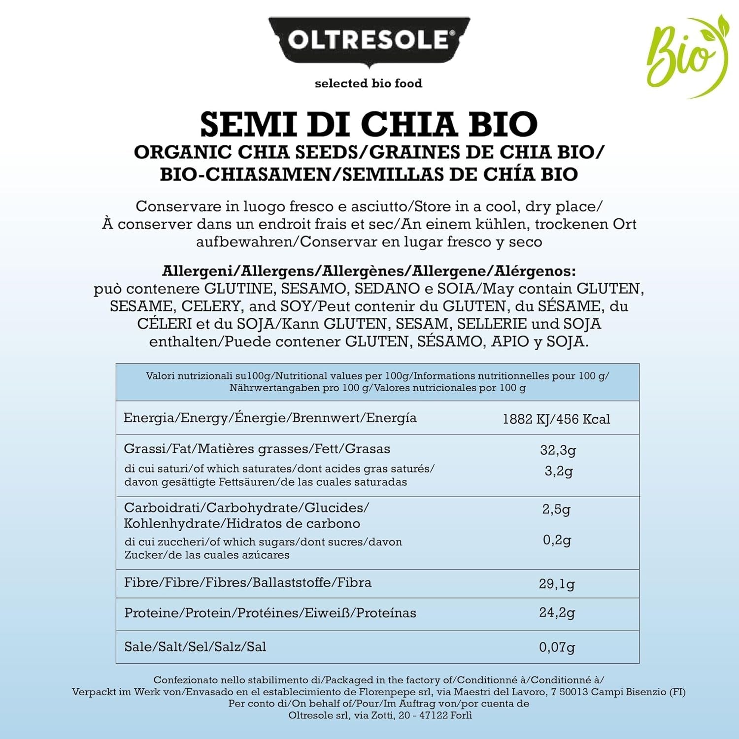 - Økologiske chiafrø 3 kg - Økologiske råoliefrø, kilde til protein og fibre, naturligt glutenfri, ideel til salater eller beriget bagværk, praktisk indpakning