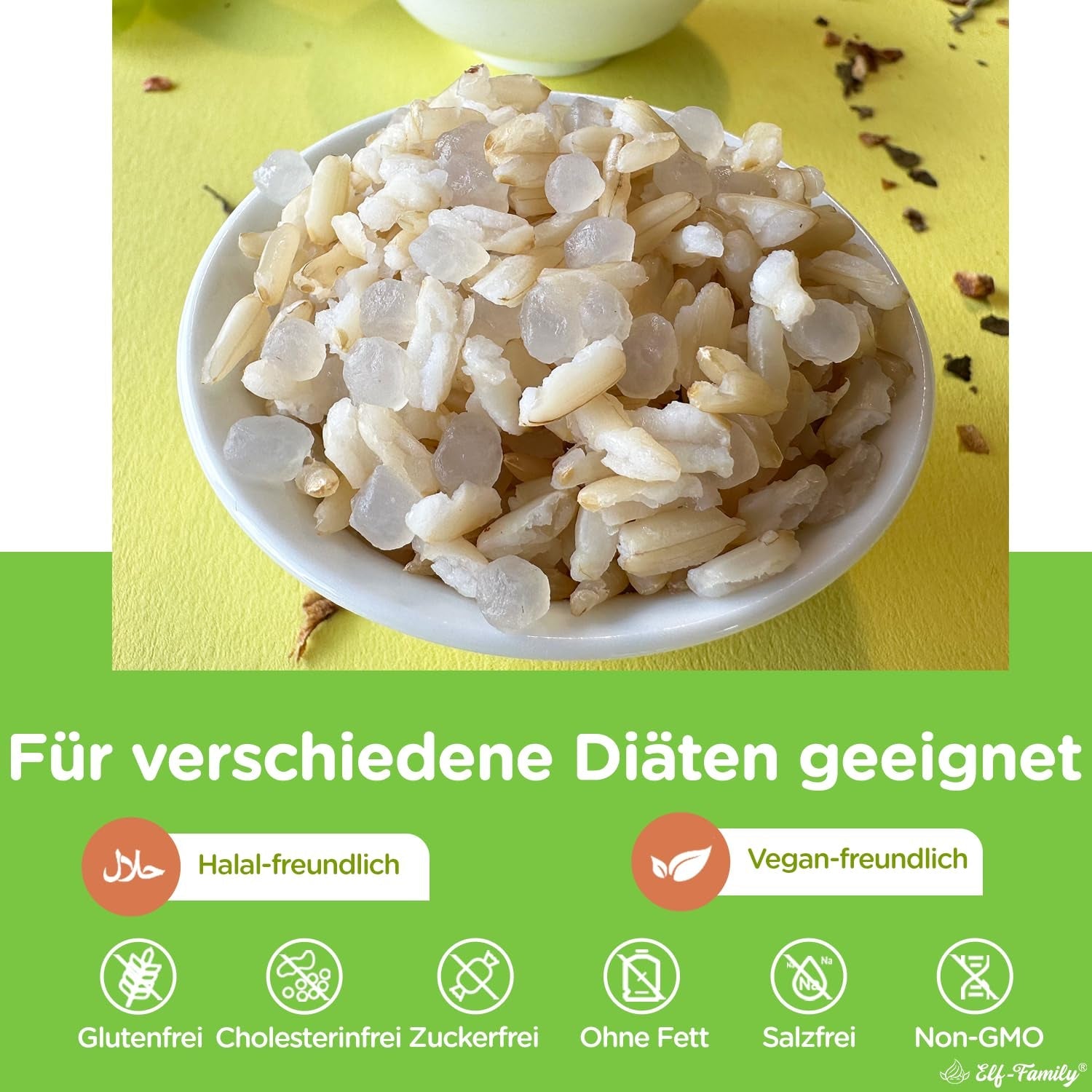 Elf-Family Konjak Reis Thai Brauner Shirataki Bowl -[Diätbox for 1 Wo.] - Instant Jasmin Reis - Fertiggerichte für Mikrowelle - Natürlich Superfoods Mikronährstoffe - Vegansk/Low Carb/Fettfrei- 6er Box