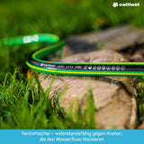 CELLFAST Haveslange 5-lags vandslange Dobbelt flettet grænseoverskridende vandingsslange UV-resistent Anti-Alge Fleksibel 30 Bar 3,4 Tommer 50 Meter Grøn