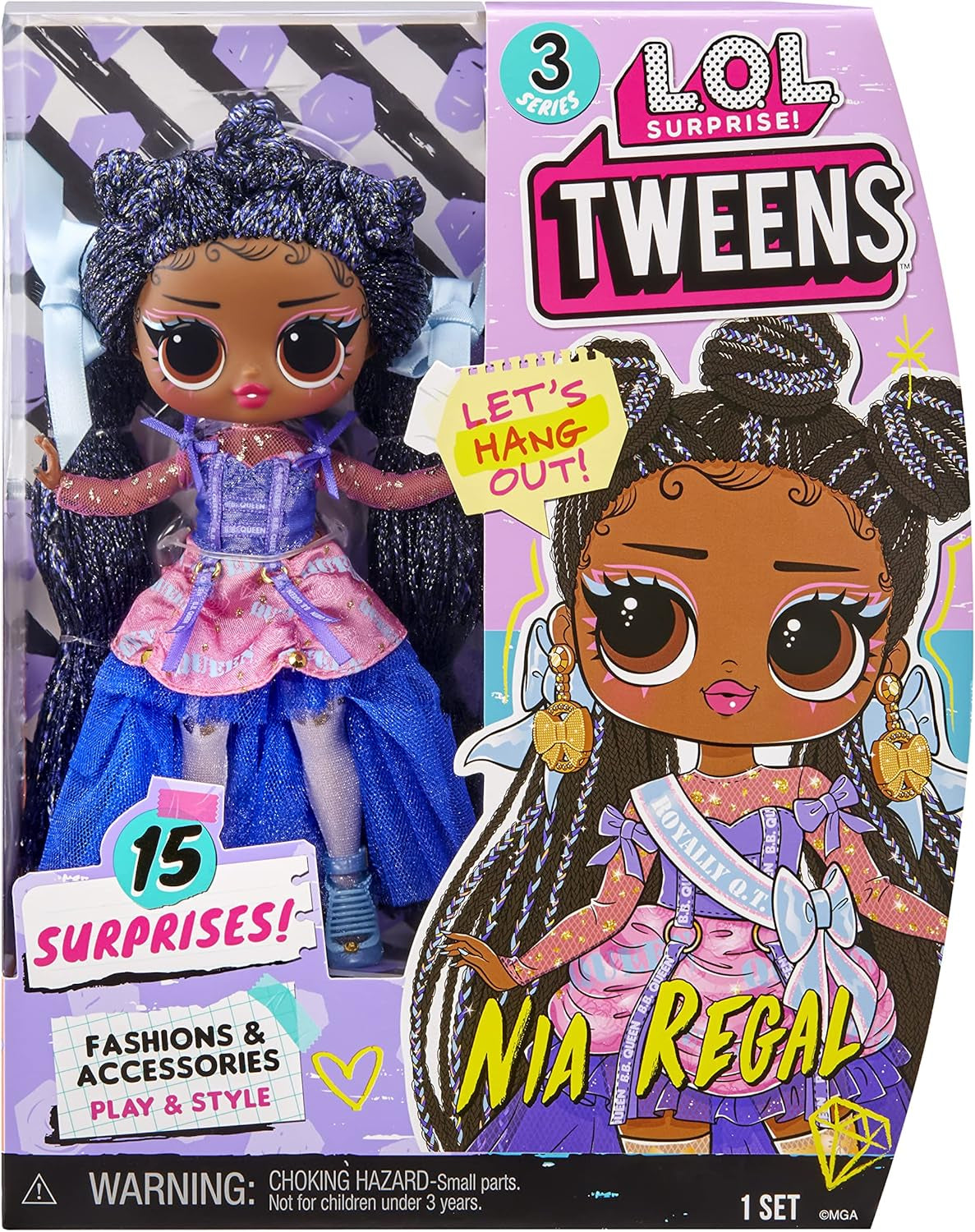 LOL overraskelse! Tweens Fashion Doll Series 3 - NIA Regal 15 cm dukke med overraskelser: Ekstravagante outfits, tilbehør og mere. Fantastisk samlergave til drenge og piger 18+ 584087