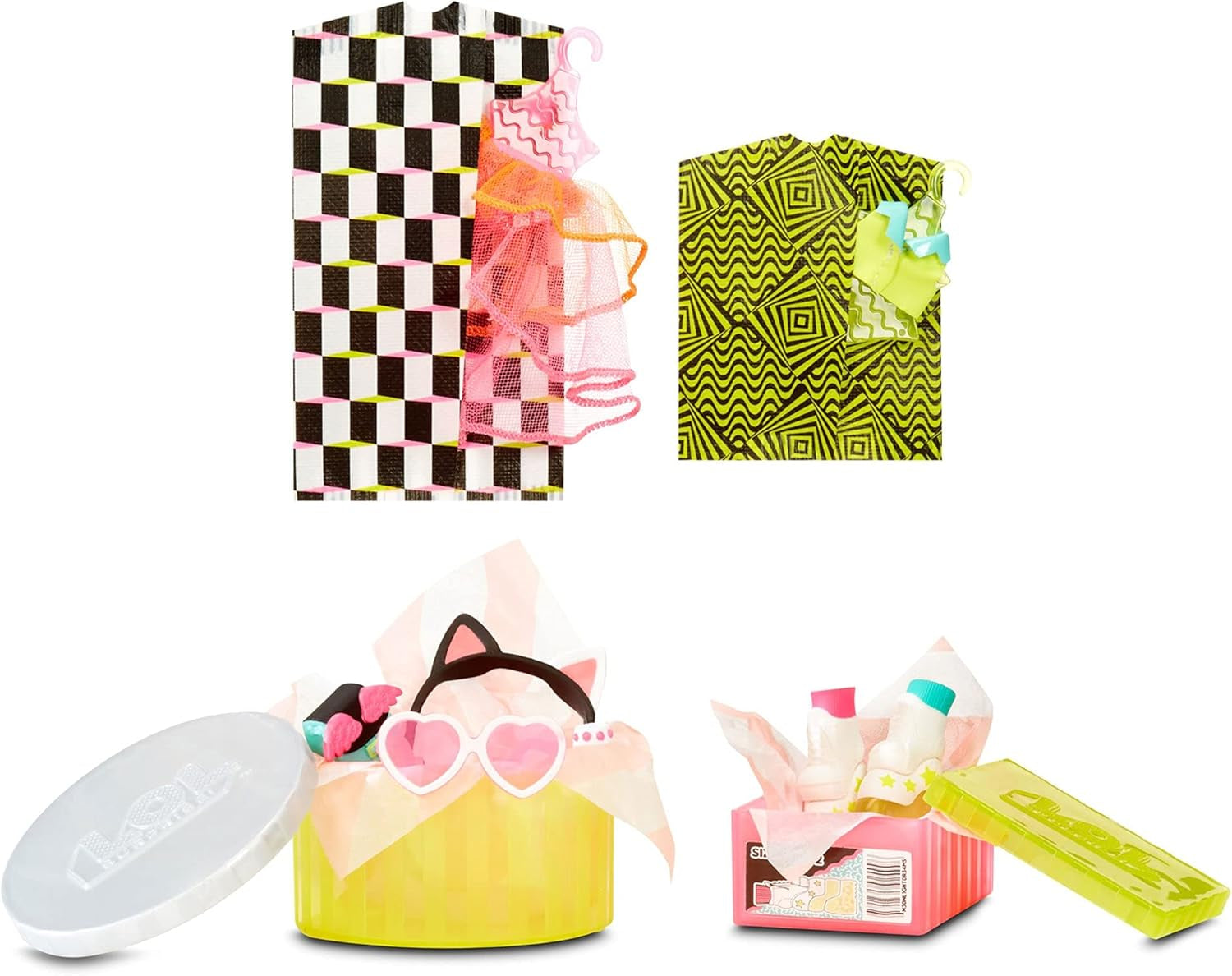 LOL overraskelse! 570776E7CAZ JK Mini Fashion Doll - 15 overraskelser, tøj og tilbehør - Samlerobjekter - Neon QT