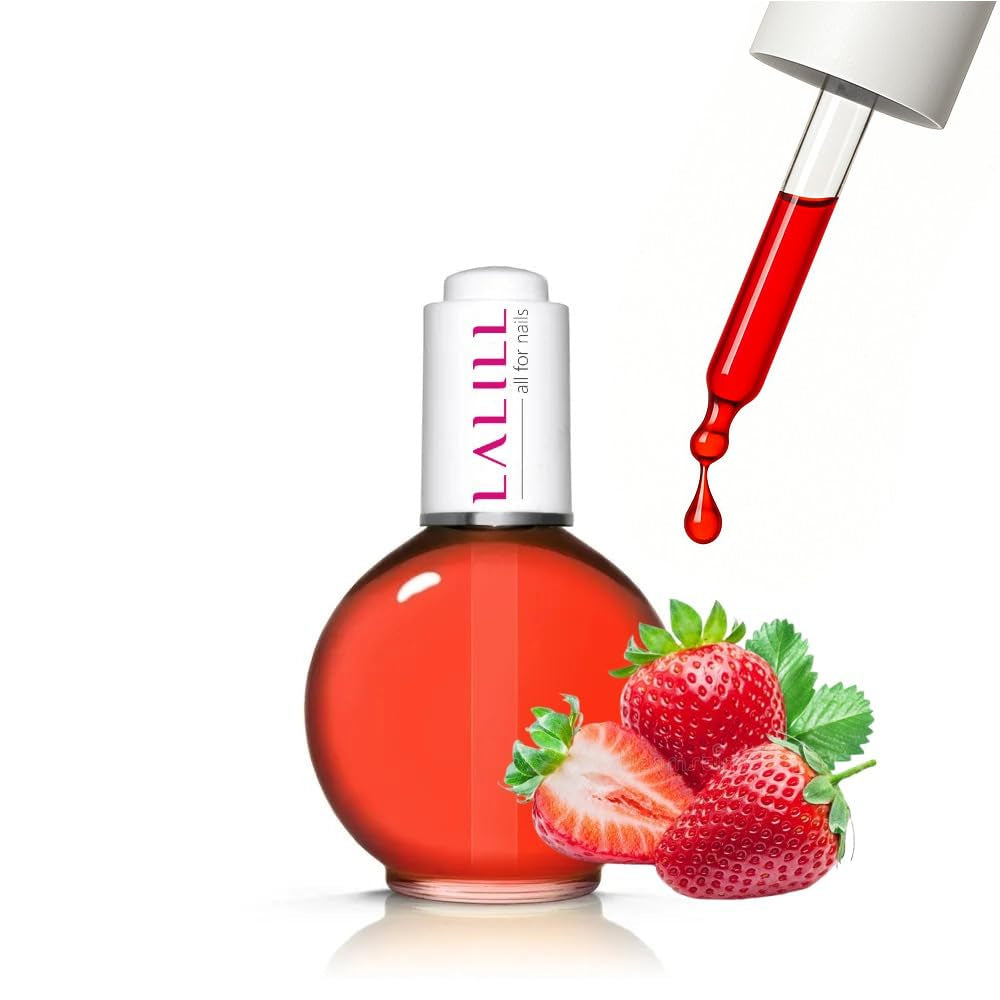 LALILL Nail Cuticle Oil 75Ml - Himbeere Nagelpflegeöl - Nagelöl Pflege Für Nägel Nagelhaut - SPA Maniküre Naildesign Hände - Vegansk - With Pipette