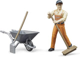 Bruder 62130 - Bworld figursæt kommunalarbejder - 1:16 legetøjsfigur, entreprenørkøretøj, bygningsarbejder, gård, mand Actionfigurer Naty Shop