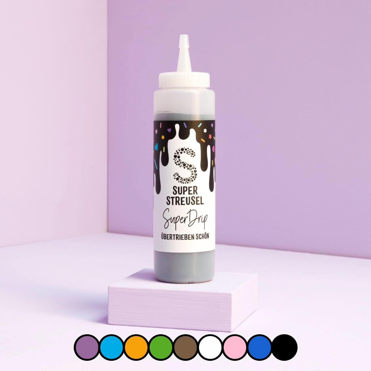 Super Drip Black Cake Glaze Cake Smelter Chokolade 300 gram Glazes and Decor Naty Shop Black
