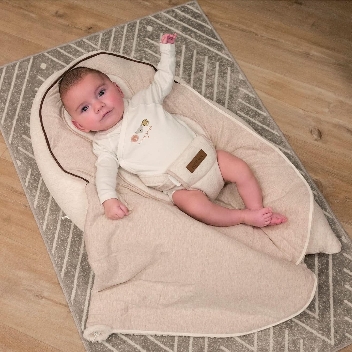 Multifunktionel ammepude, 4 i 1, Soft Nova, beige, enkelt pude: 202 cm, lænestol, 40 X 75 X 22 cm Tilbehør Mad og Amning Bebe Naty Shop