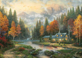 Schmidt Spiele 58784 Thomas Kinkade, Aften ved Autumn Lake, puslespil 1000 brikker, farverigt Puzzle Naty Shop