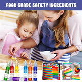 Gel madfarve - Regnbuefarve til kager, bagning, småkager, makroner - koncentreret sukkerfri madfarve til dekoration af kager, drikkevarer, påskeæg, slim - 15 g hver