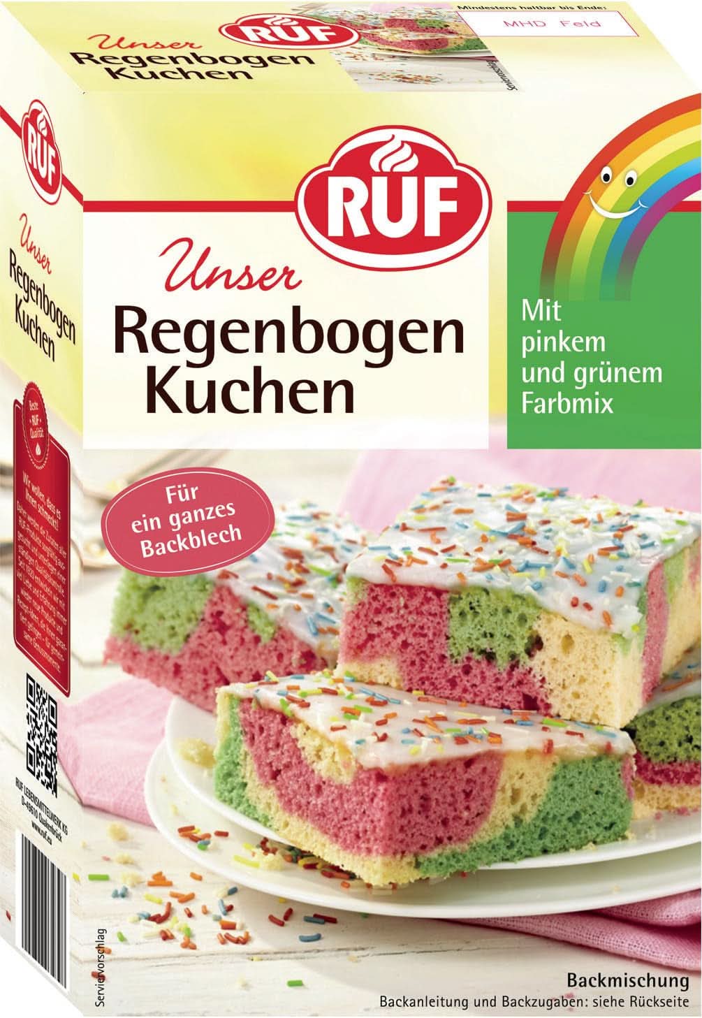 RUF Mix til kager, forskellige farver Glasurer og Decor Naty Shop 840 gram Rainbow Cake