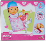 Simba 105560018 - Nyfødt cykelsæde med bælte, dukketilbehør, stofsæde, sikkerhedssele, velcrostyr, til 30-43 cm dukker, 3+