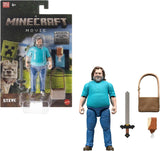 Mattel Minecraft-historiesæt med 4 actionfigurer og 3 tilbehørsmøder i oververdenen Minecraft-film inspireret samlelegetøj JFR70 actionfigurer Naty Shop Steve med tilbehørssæt