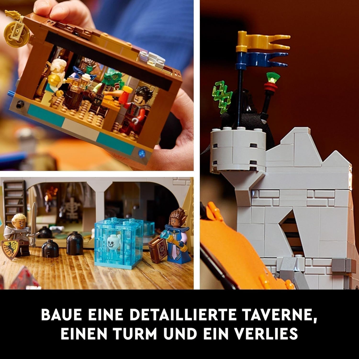 LEGO Ideas Dungeons & Dragons: The Saga of the Red Dragon, byggesæt til voksne, fangehuller og drager gaveideer til fans, fantasibyggesæt, kreativ aktivitet 21348 byggesæt Besuche den LEGO-Store