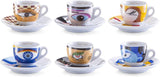 Zeller 26510 Espressokopsæt, 12 dele, Magic Eyes, hvid