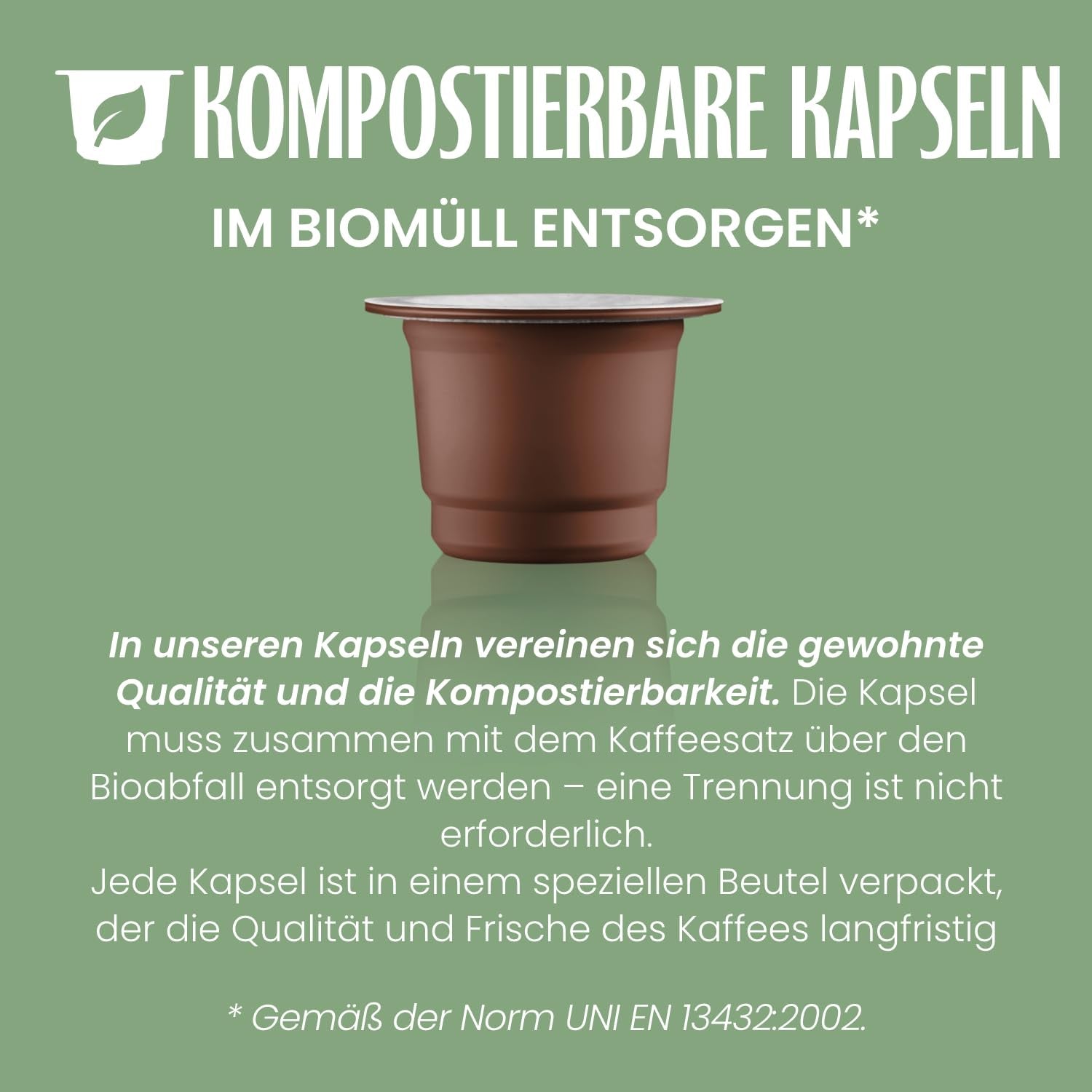 Caffè Vergnano 1882 - Èspresso Kompostierbare Kaffeekapseln , kompatibel med Nespresso, Intenso (Intenso) - Packung Enthälts 100 Kapseln