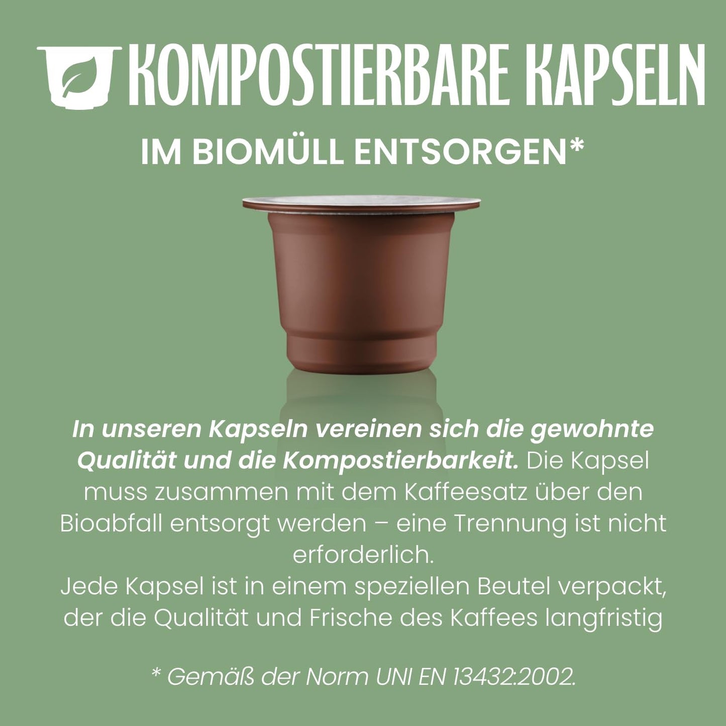 Caffè Vergnano 1882 - Èspresso komposterbar Kaffeekapsel, kompatibel med Nespresso, Cremoso (cremet) - Packung Enthälts 100 Kapseln