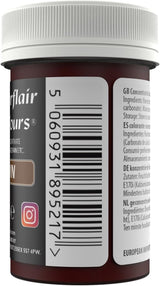 Sugarflair brun madfarvepasta, højkoncentreret pastelfarve til smørcreme, fondant, royal glasur, kagepynt og meget mere! Levende madfarve! - 25 g