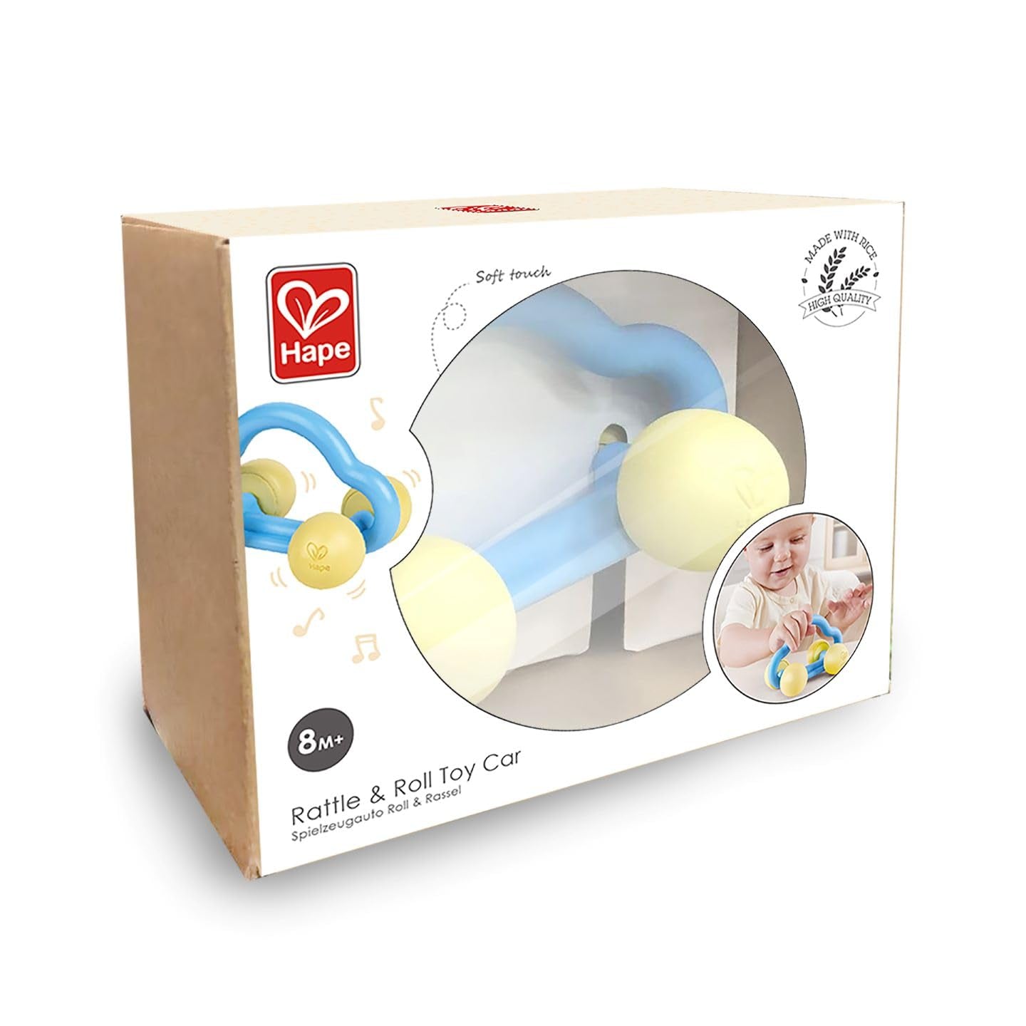 Hape Roll & Rattle Legetøjsbil, Babylegetøj Bebe Naty Shop Legetøj